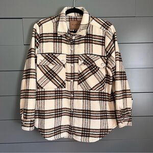 BLANK NYC Plaid Snap Shirt Jacket